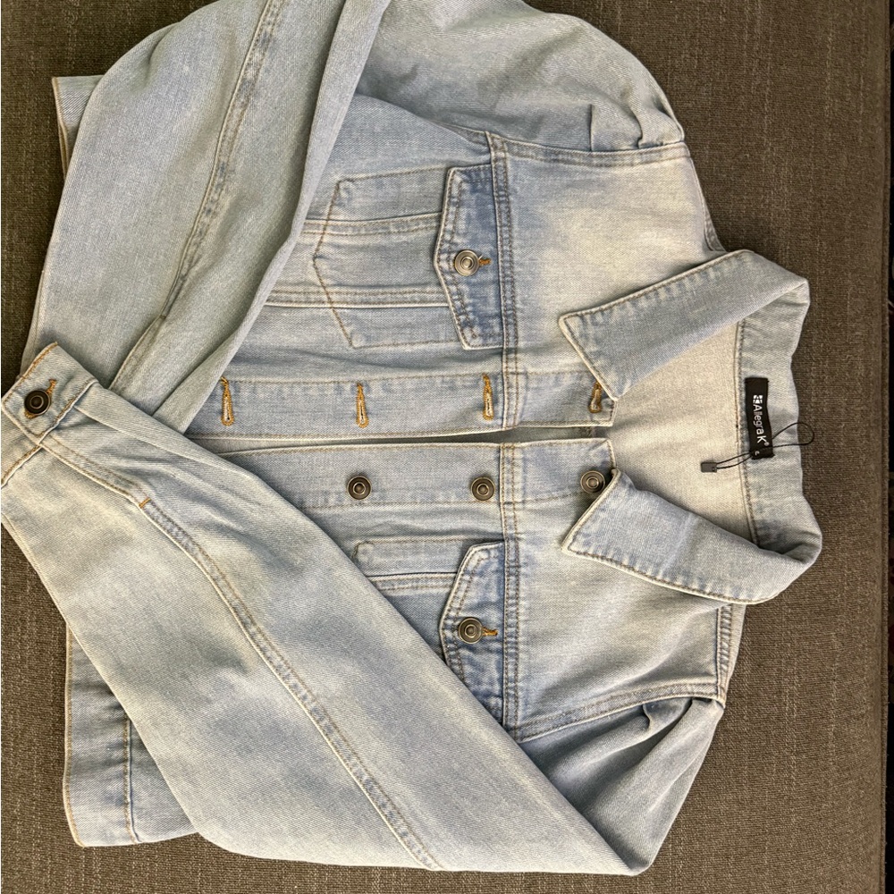 Allegra K Light Blue Denim Jacket